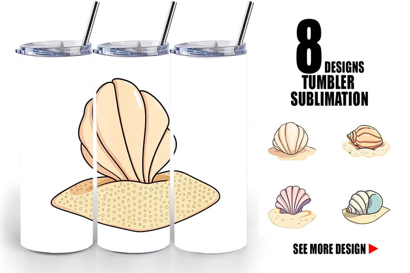 Tumbler Seashell Sublimation artnoy 