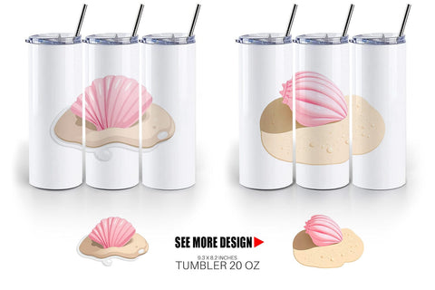 Tumbler Seashell Sublimation artnoy 