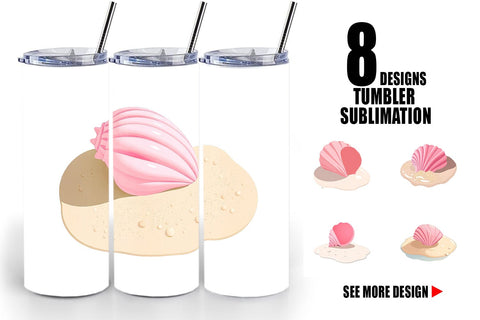 Tumbler Seashell Sublimation artnoy 