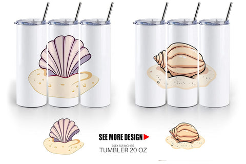 Tumbler Seashell Sublimation artnoy 