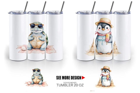 Tumbler Seaside Critter Friends Sublimation artnoy 