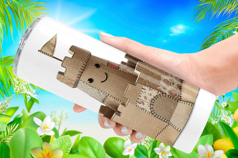 Tumbler Seaside Quilted Beach Sublimation artnoy 