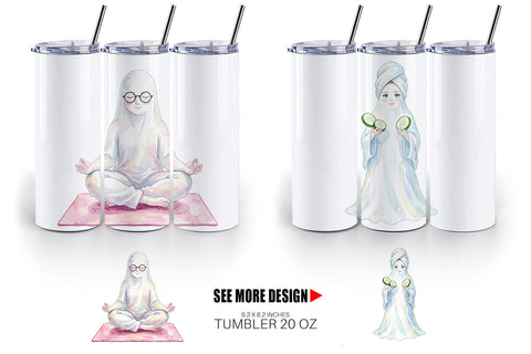 Tumbler Self Care Spa Day Mom Ghost Sublimation artnoy 