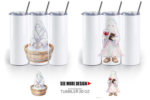 Tumbler Self Care Spa Day Mom Ghost Sublimation artnoy 