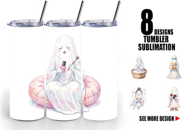 Tumbler Self Care Spa Day Mom Ghost Sublimation artnoy 