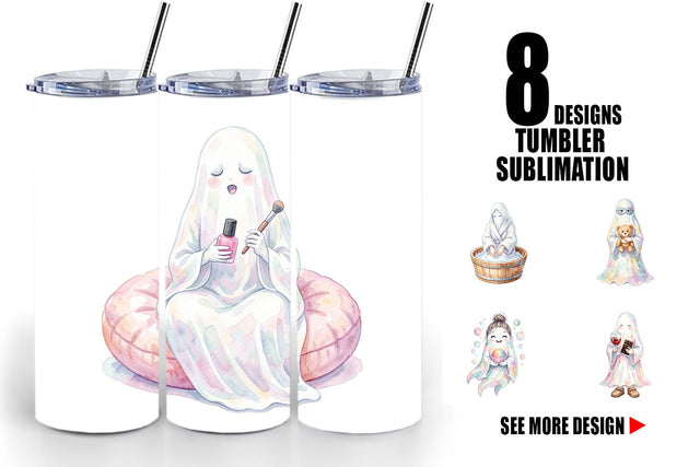Tumbler Self Care Spa Day Mom Ghost Sublimation artnoy 