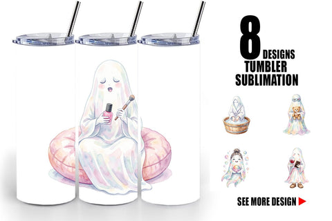 Tumbler Self Care Spa Day Mom Ghost Sublimation artnoy 