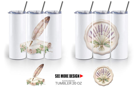 Tumbler Sentimental Holiday Post Watercolor Sublimation artnoy 