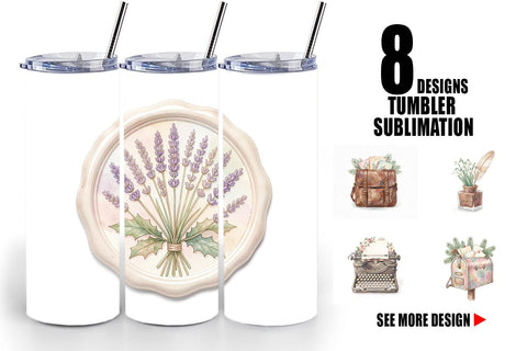 Tumbler Sentimental Holiday Post Watercolor Sublimation artnoy 