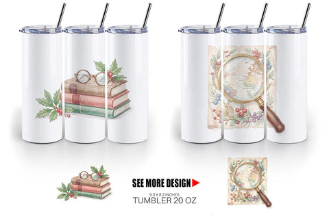 Tumbler Sentimental Holiday Post Watercolor Sublimation artnoy 