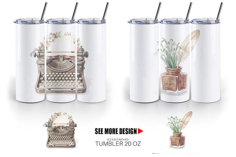 Tumbler Sentimental Holiday Post Watercolor Sublimation artnoy 