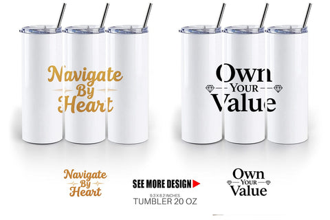 Tumbler Serene Soulful Wisdom Quote Sublimation artnoy 