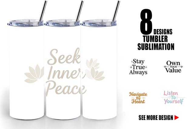 Tumbler Serene Soulful Wisdom Quote Sublimation artnoy 