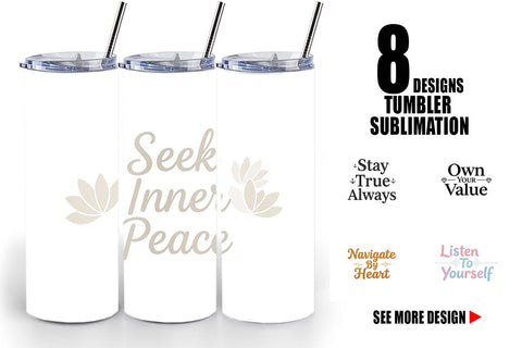 Tumbler Serene Soulful Wisdom Quote Sublimation artnoy 