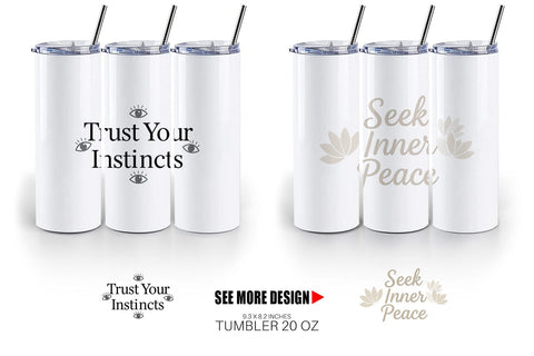 Tumbler Serene Soulful Wisdom Quote Sublimation artnoy 