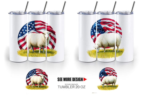 Tumbler Sheep 4th of July Sublimation artnoy 