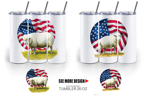 Tumbler Sheep 4th of July Sublimation artnoy 