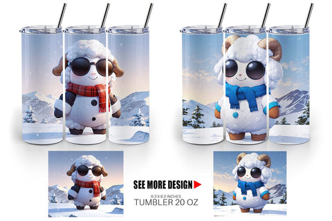 Tumbler Sheep Christmas Sublimation artnoy 