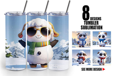 Tumbler Sheep Christmas Sublimation artnoy 