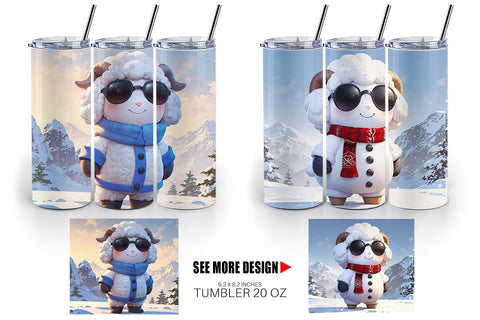 Tumbler Sheep Christmas Sublimation artnoy 