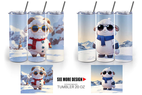 Tumbler Sheep Christmas Sublimation artnoy 