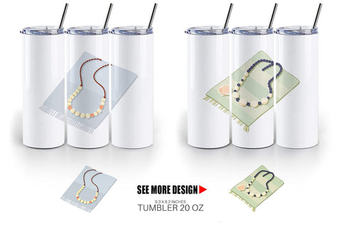 Tumbler Shell Necklace Sublimation artnoy 