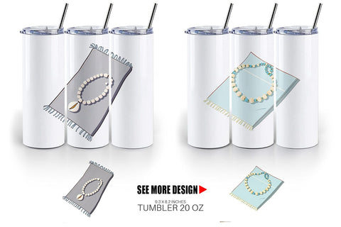Tumbler Shell Necklace Sublimation artnoy 