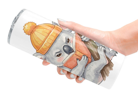 Tumbler Shy Awkward School Animal Watercolor Sublimation artnoy 