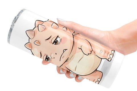Tumbler Shy Baby Dinosaur Watercolor Sublimation artnoy 
