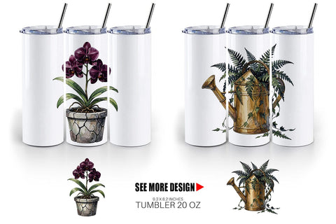 Tumbler Sinister Tropical Goth Botany Sublimation artnoy 
