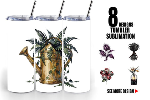 Tumbler Sinister Tropical Goth Botany Sublimation artnoy 
