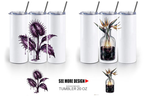 Tumbler Sinister Tropical Goth Botany Sublimation artnoy 