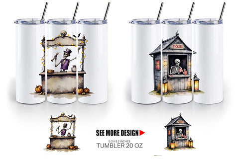 Tumbler Skeleton Game Booths Sublimation artnoy 