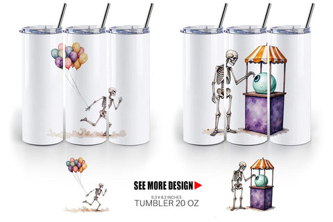 Tumbler Skeleton Game Booths Sublimation artnoy 