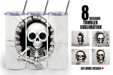 Tumbler Skeleton in Wall Sublimation artnoy 