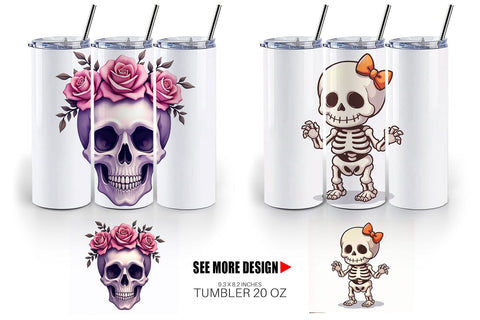 Tumbler Skeleton Skulls Sublimation artnoy 