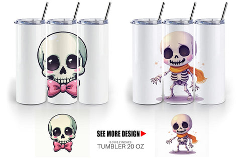 Tumbler Skeleton Skulls Sublimation artnoy 