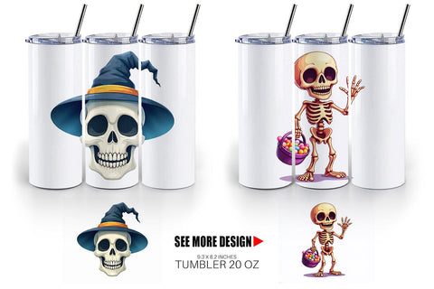Tumbler Skeleton Skulls Sublimation artnoy 