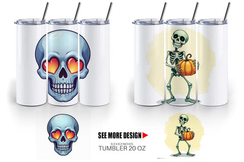 Tumbler Skeleton Skulls Sublimation artnoy 