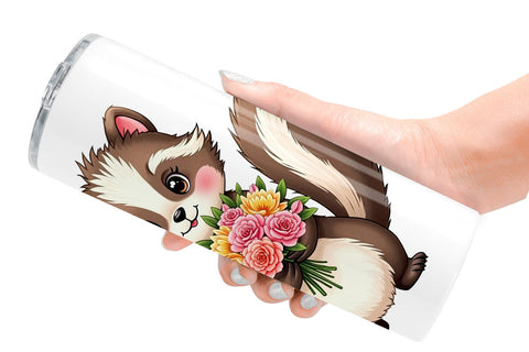 Tumbler Skunk Spring Bouquet Sublimation artnoy 
