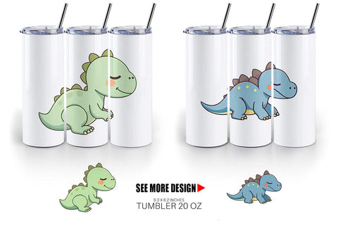 Tumbler Sleeping Dinosaur Sublimation artnoy 