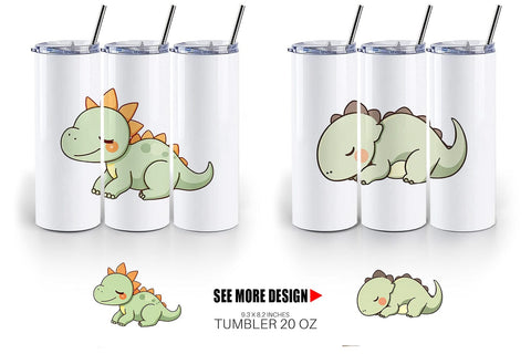 Tumbler Sleeping Dinosaur Sublimation artnoy 