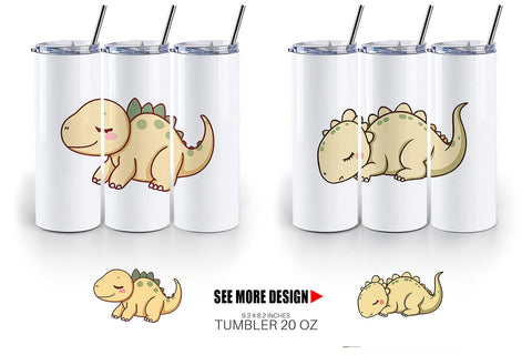 Tumbler Sleeping Dinosaur Sublimation artnoy 