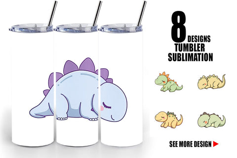 Tumbler Sleeping Dinosaur Sublimation artnoy 