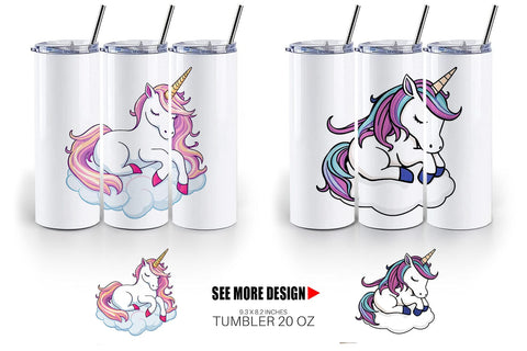 Tumbler Sleeping Unicorn Sublimation artnoy 