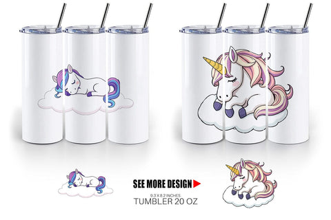 Tumbler Sleeping Unicorn Sublimation artnoy 