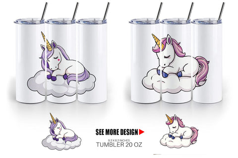 Tumbler Sleeping Unicorn Sublimation artnoy 