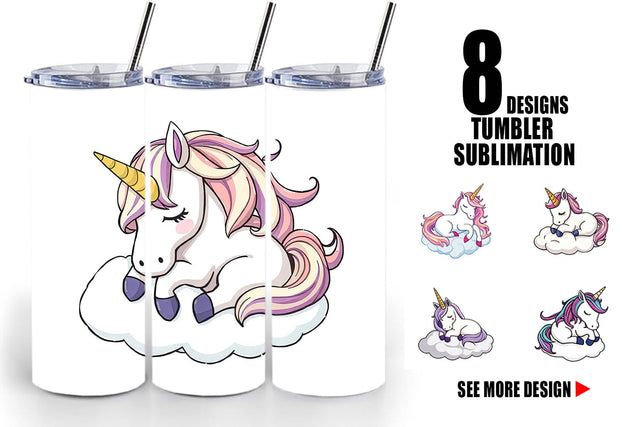 Tumbler Sleeping Unicorn Sublimation artnoy 