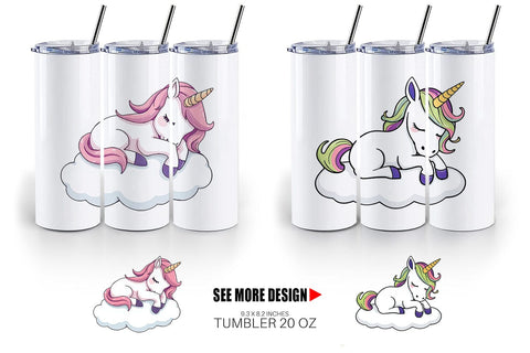 Tumbler Sleeping Unicorn Sublimation artnoy 