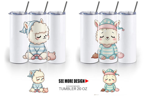 Tumbler Sleepy Alpaca Sublimation artnoy 